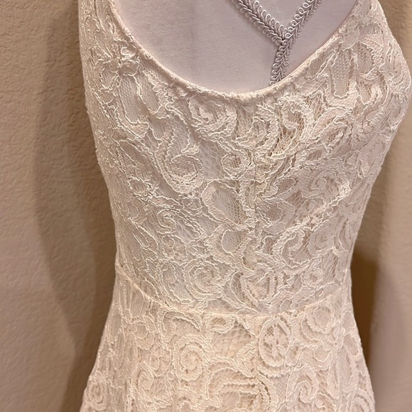 BB Dakota Ivory Lace FIt & Flare Sleeveless Dress - Picture 5 of 16